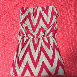 Zig zag striped teal and pink maxi dress.